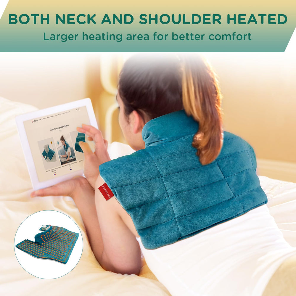 Comfytemp extended neck wrap adjusts to fit most users comfortably