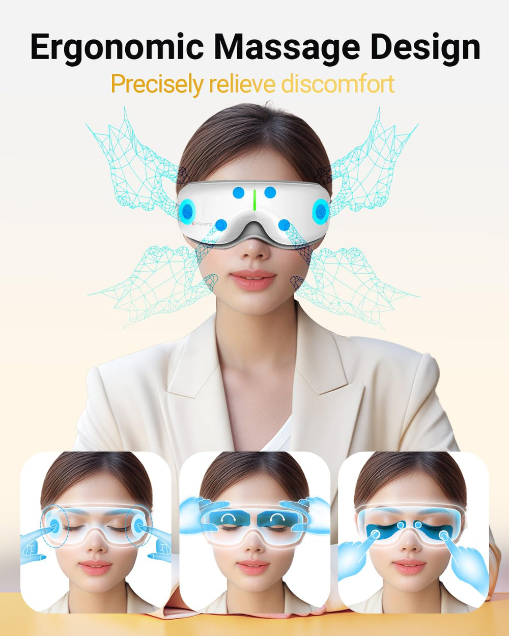 Comfytemp Eye Massager adjustable strap for a comfortable fit