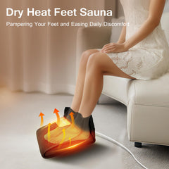 Comfytemp foot warmer shows 3D heat coverage for even warmth across feet.
