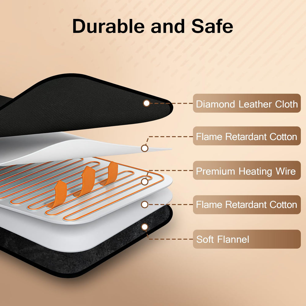 Comfytemp foot warmer features a 45-minute timer for safe sessions.