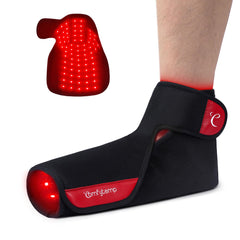 Comfytemp foot wrap setup shows easy fit and portability for home or on-the-go relief.