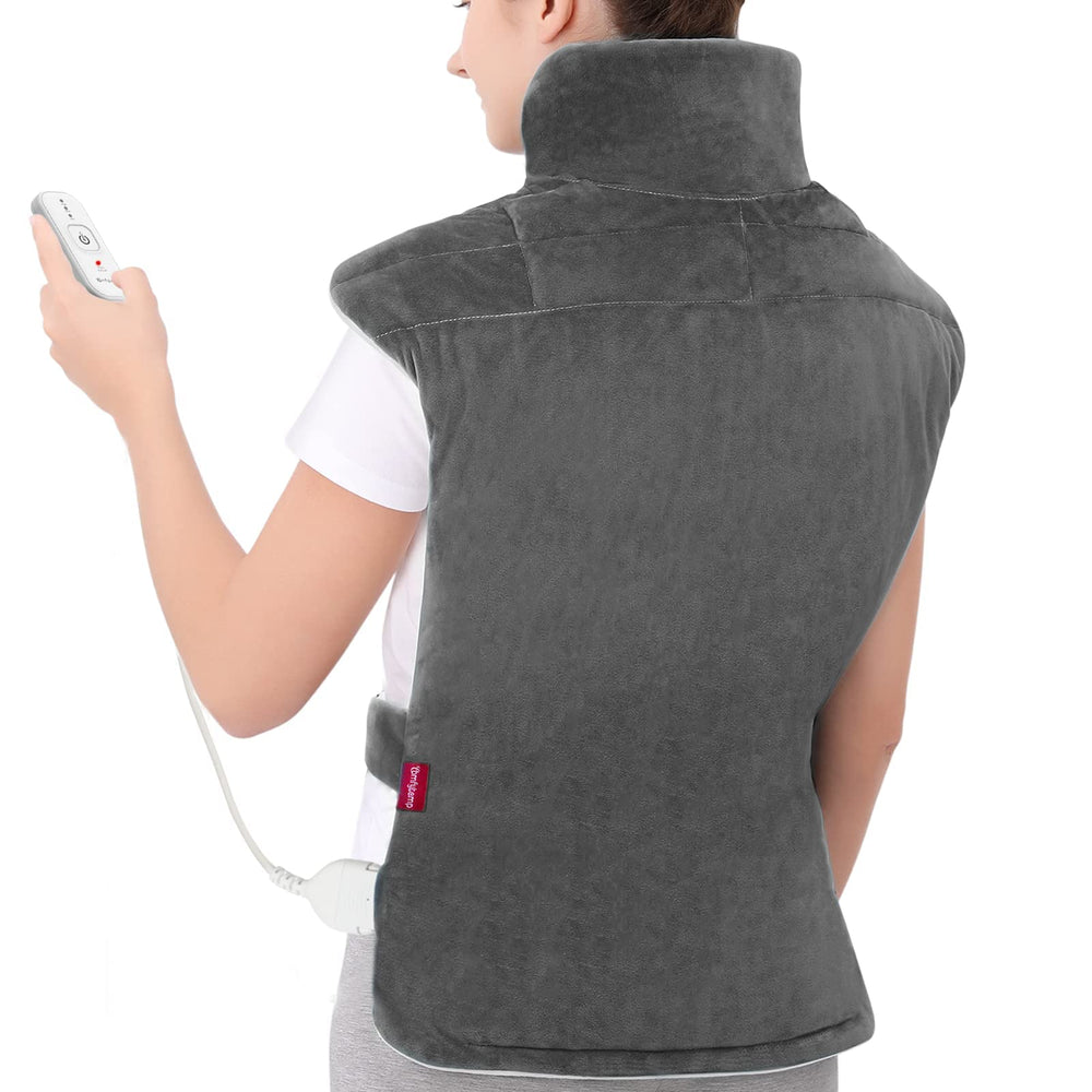Comfytemp heating pad back-shoulders-coverage provides enveloping warmth for the neck and upper back.