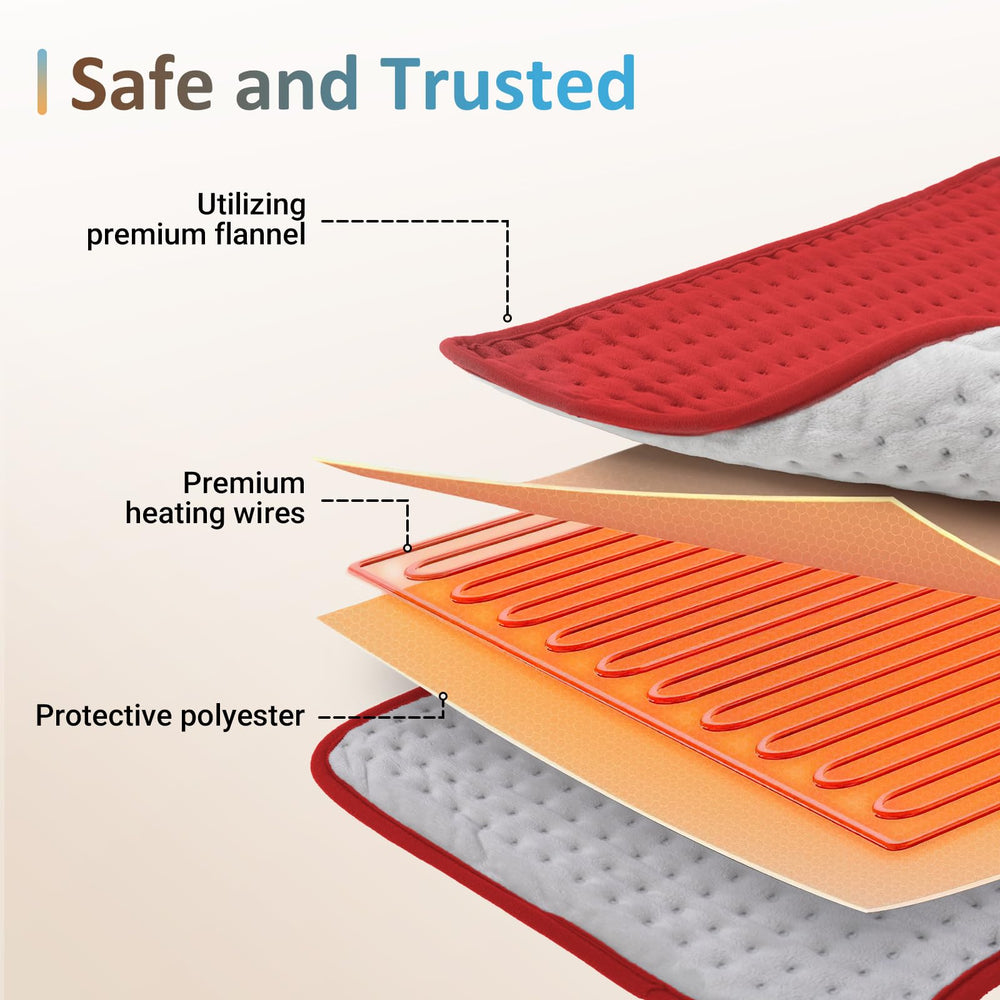 Comfytemp heating pad long 5.9 ft cord enables flexible lounging.