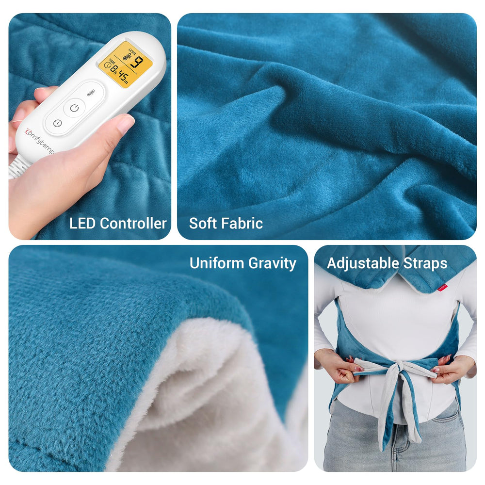 Comfytemp large 22x33 inch heat pad provides broad warmth.
