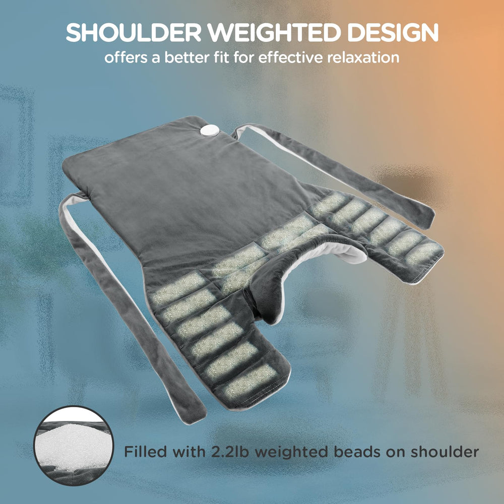 Comfytemp large 22x33 wrap provides full back coverage.
