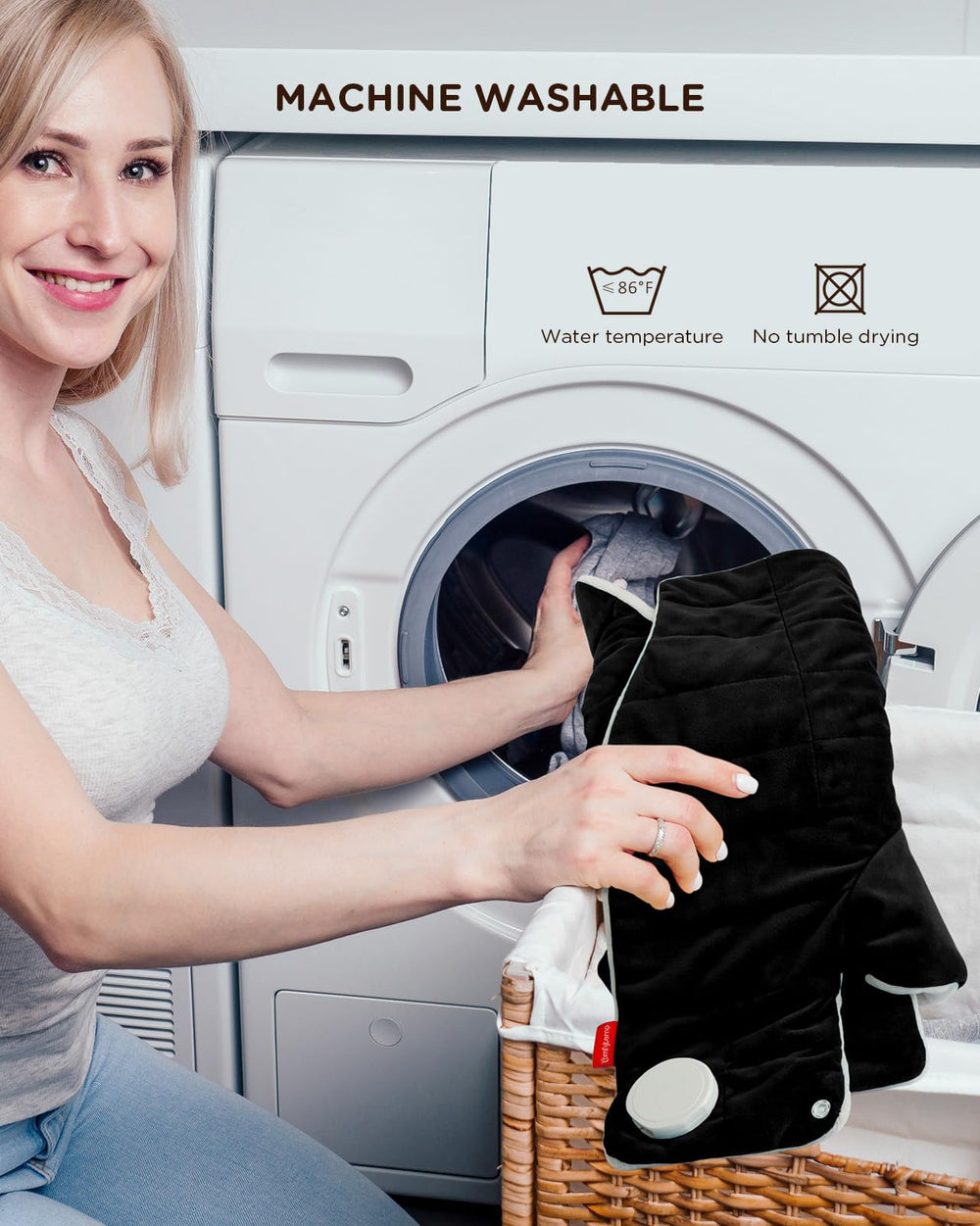 Machine-washable Comfytemp pad after removing the controller for easy care.