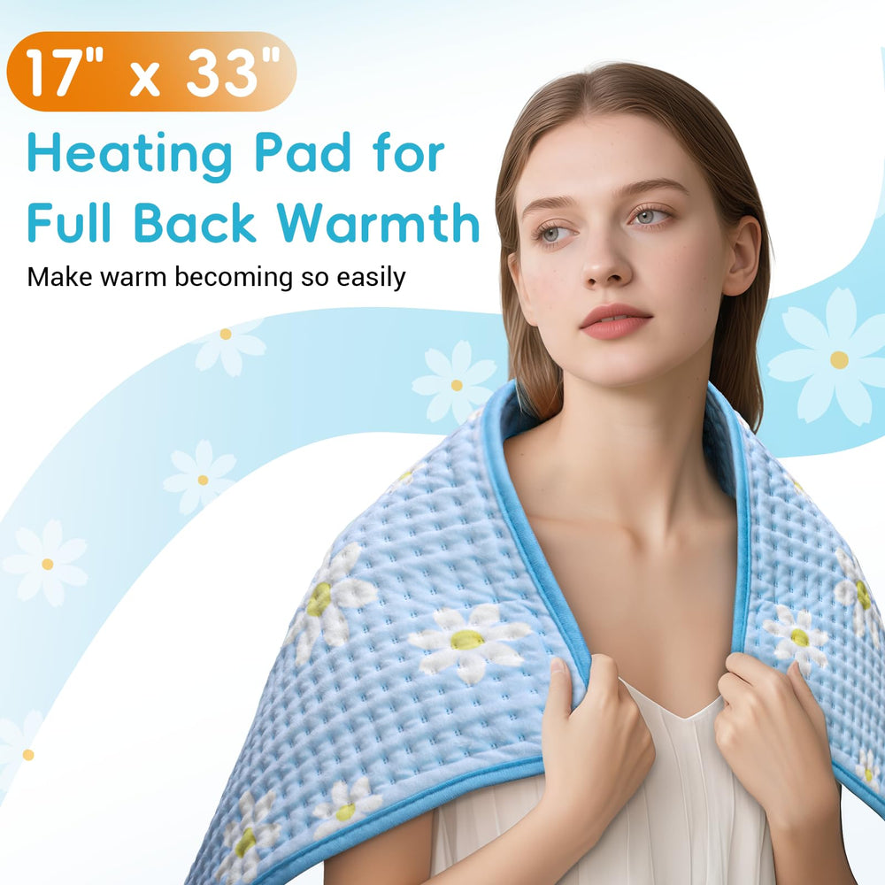 Comfytemp menstrual-style heating pad covers waist and abdomen for targeted warmth.