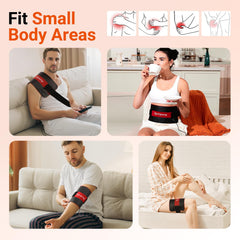 Comfytemp red light wrap applied to knees and elbows supports joint comfort.