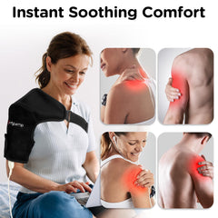 Comfytemp shoulder heating pad heat settings control for customized warmth during tasks.