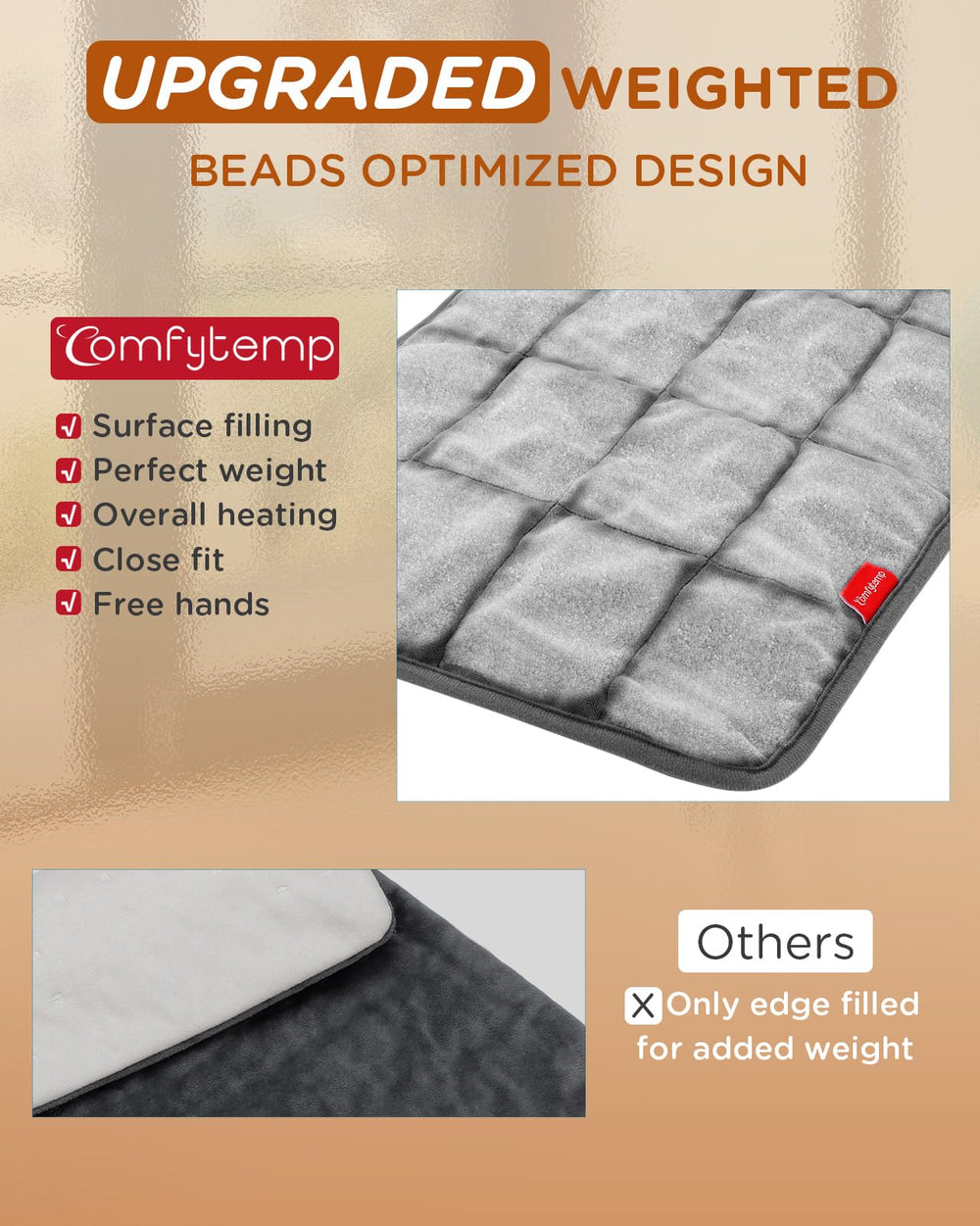 Soft flannel cover is skin-friendly and machine washable for easy care.