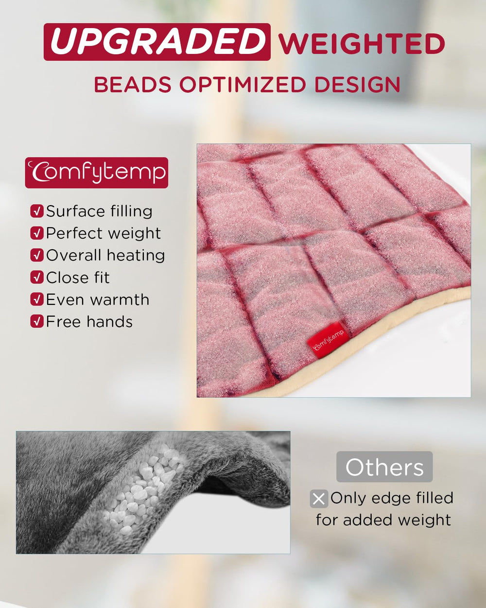 Comfytemp soft flannel fabric offers luxurious comfort during use.