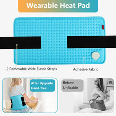 Comfytemp wearable heating pad soft-flannel side provides gentle coziness.