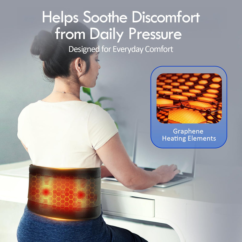 Comfytemp wearable waist belt heating pad ensures secure, comfortable fit.