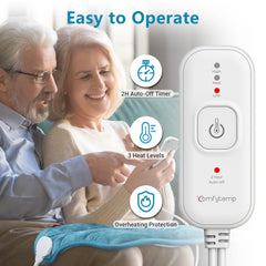 Comfytemp pad covers knee area for gentle warmth during downtime.