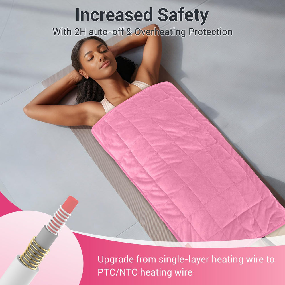 Comfytemp soft flannel cover feels gentle against skin for long sessions
