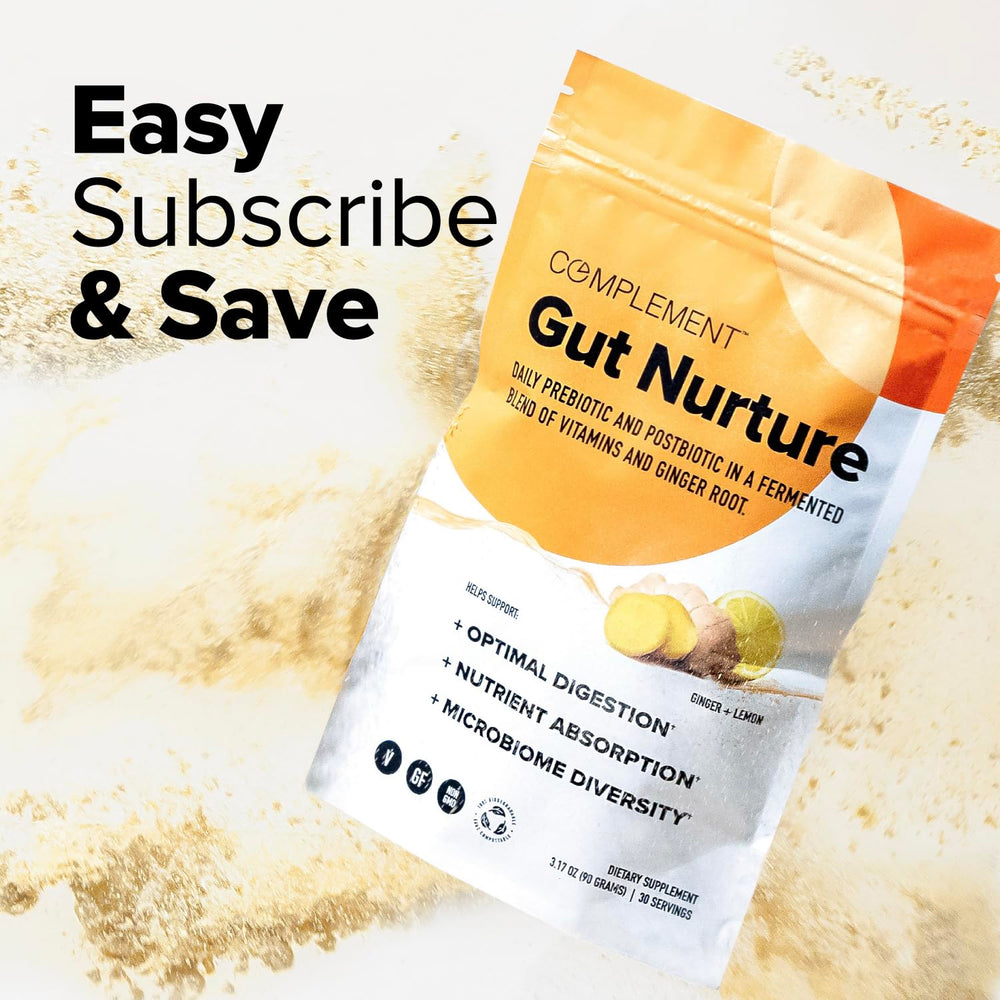 Complement Gut Nurture third-party testing label ensures transparency.