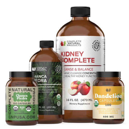 Complete Natural Kidney Complete bottle shows liquid formula for fast absorption.
