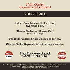 Chanca Piedra and Hibiscus ingredients visible in Kidney Complete blend.