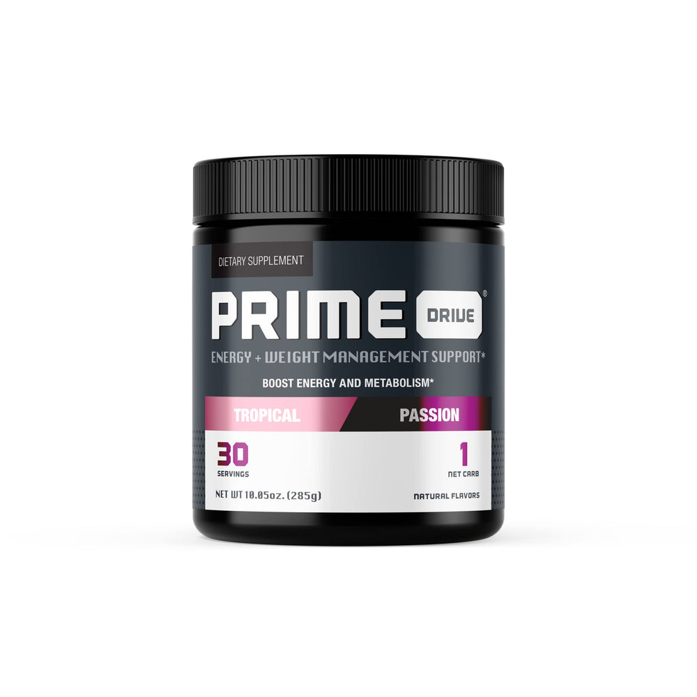 Prime Drive Tropical Passion mixed drink, ideal pre-workout ritual.