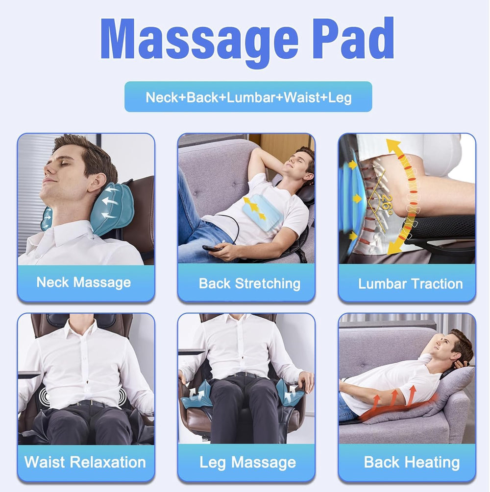comrelax massager with dual vibrating motors provides gentle full-back relief