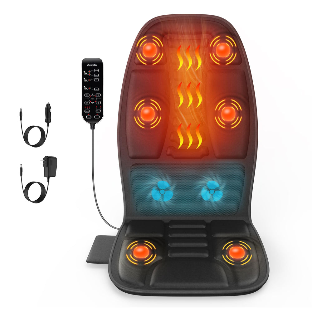 comrelax massage seat cushion with heat therapy for cozy back relief during work