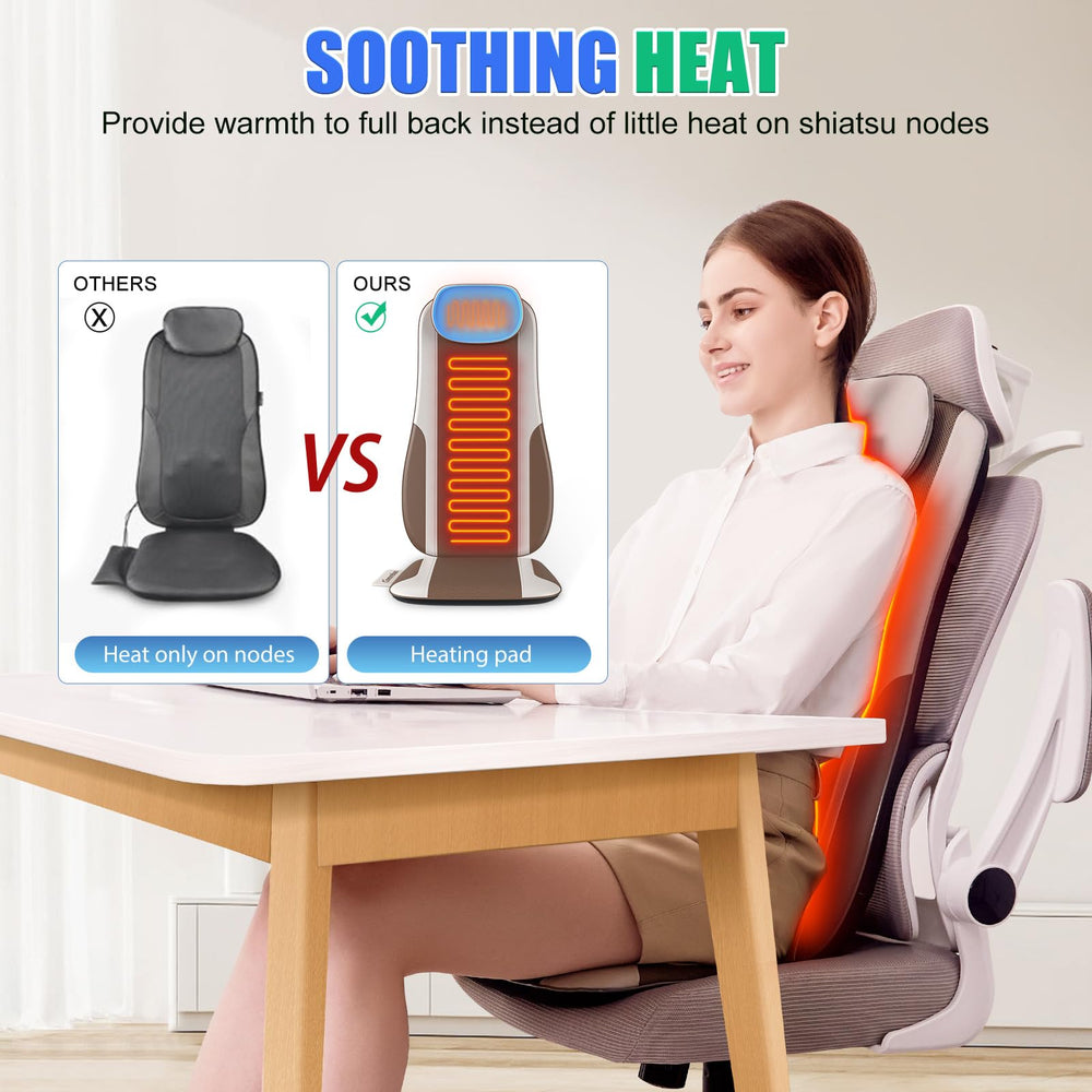 Comrelax vibration seat massager focusing on hips and thighs with adjustable intensity