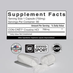CON-CRET Creatine HCl dissolving in water for quick absorption.