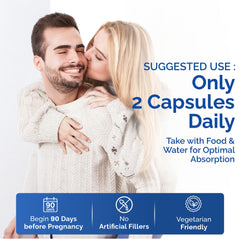 Label close-up of CONCEIVE PLUS men's fertility supplement ingredients