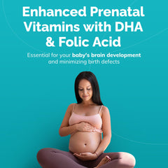Conceive Plus Prenatal daily dosage graphic, simple two-capsule routine.