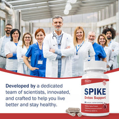 Box packaging presents clean, GMO-free Spike Detox for daily use.