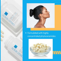 Consult Health Age Proof packaging close-up highlights ceramide and hyaluronic acid