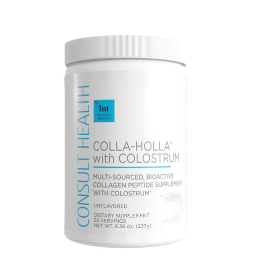 Consult Health Colla-Holla vanilla powder scoop for easy daily mixing and beauty support