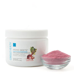 Consult Health Primo Beets tropical punch can close-up conveys vibrant taste with potential nitric oxide support