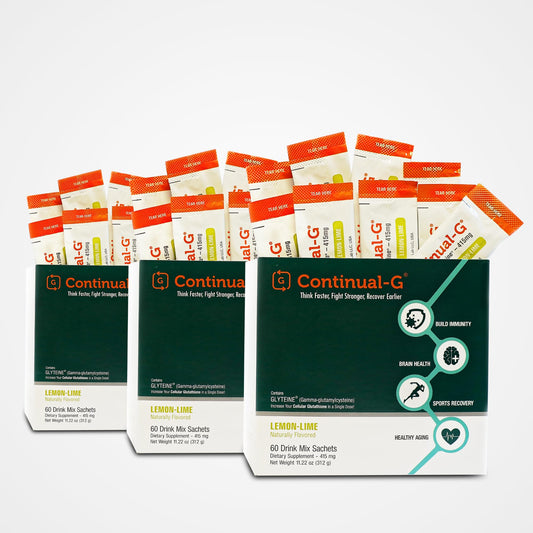 Continual-G powder tub front showing potential immune and antioxidant support.