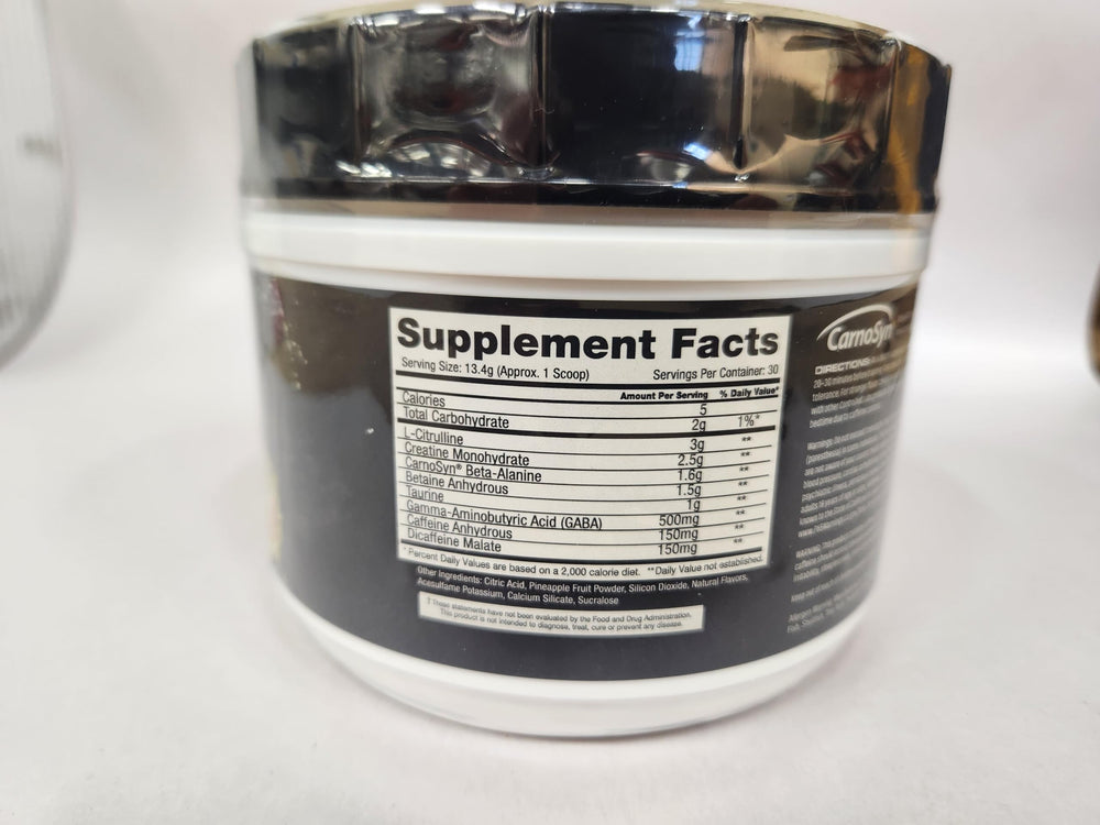 Serving size and scoop included for White Wire preworkout.