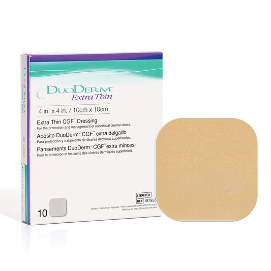 Convatec DuoDERM extra-thin box packaging for easy storage.