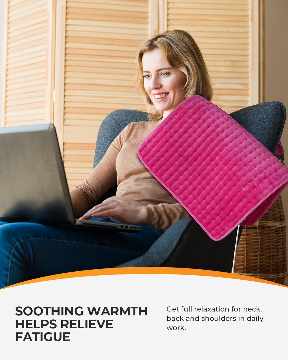Coococo heating pad provides timer options and auto shut-off for safe use.