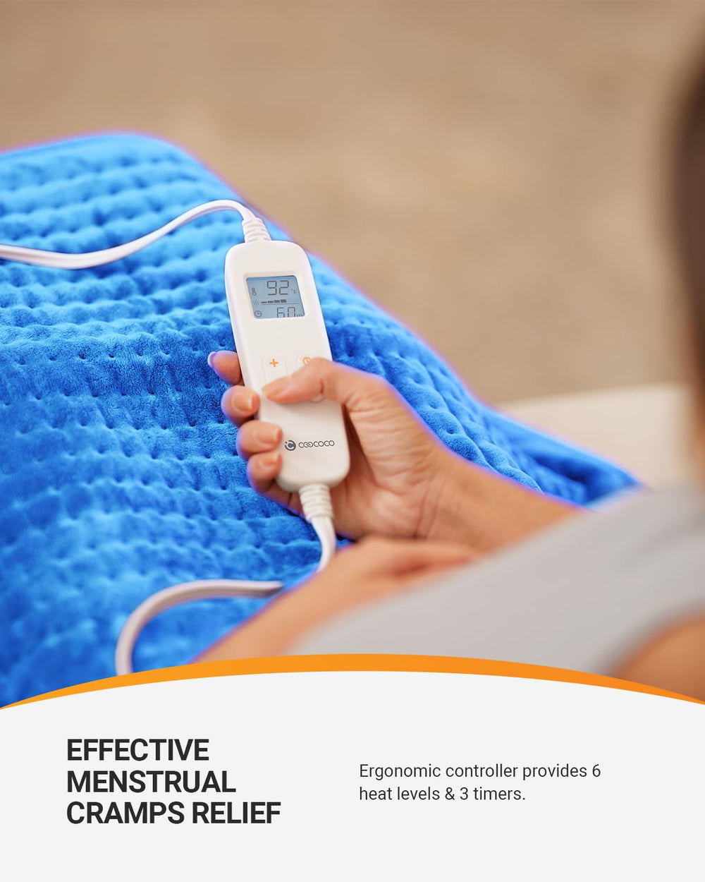 Three timer settings enable flexible heating sessions.