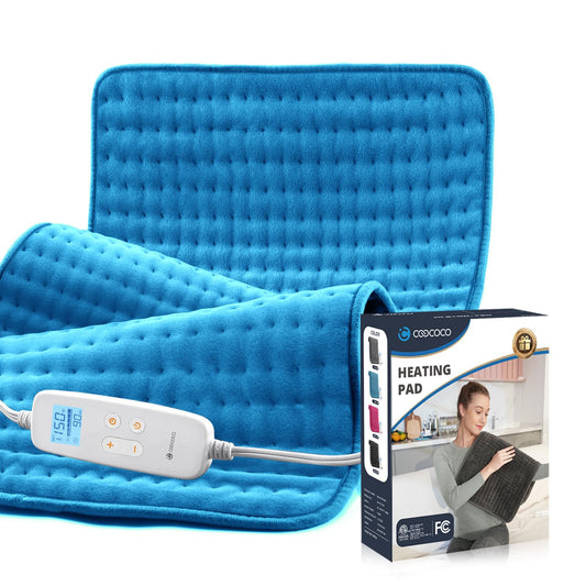CooCoCo large heating pad on bed offering broad back coverage for muscles