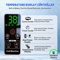 COOLER-TYU three-layer insulated tank maintains cold therapy efficiently.