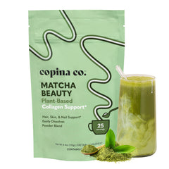 Copina Co Matcha Beauty powder close-up for vibrant skin support