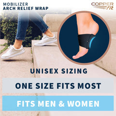 Copper Fit Mobilizer Arch Wrap close-up fabric highlights moisture-wicking comfort