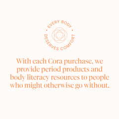 Cora packaging highlights organic cotton and an eco-friendly, applicator-free design.