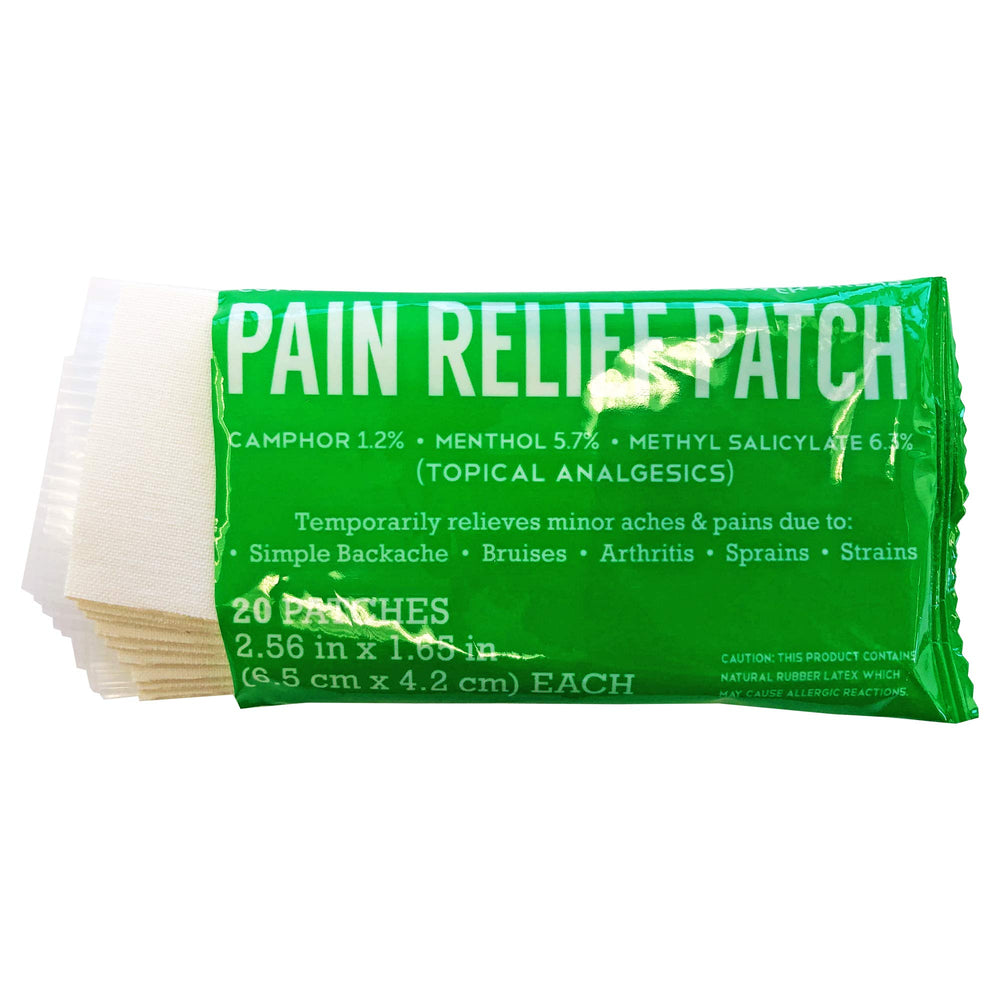 Coralite small pain relief patch 20ct open pack showing easy-to-use dressing