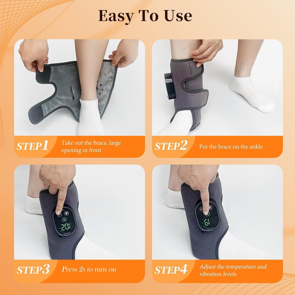 Cordless Foot & Ankle Massager in use providing soothing heat and massage