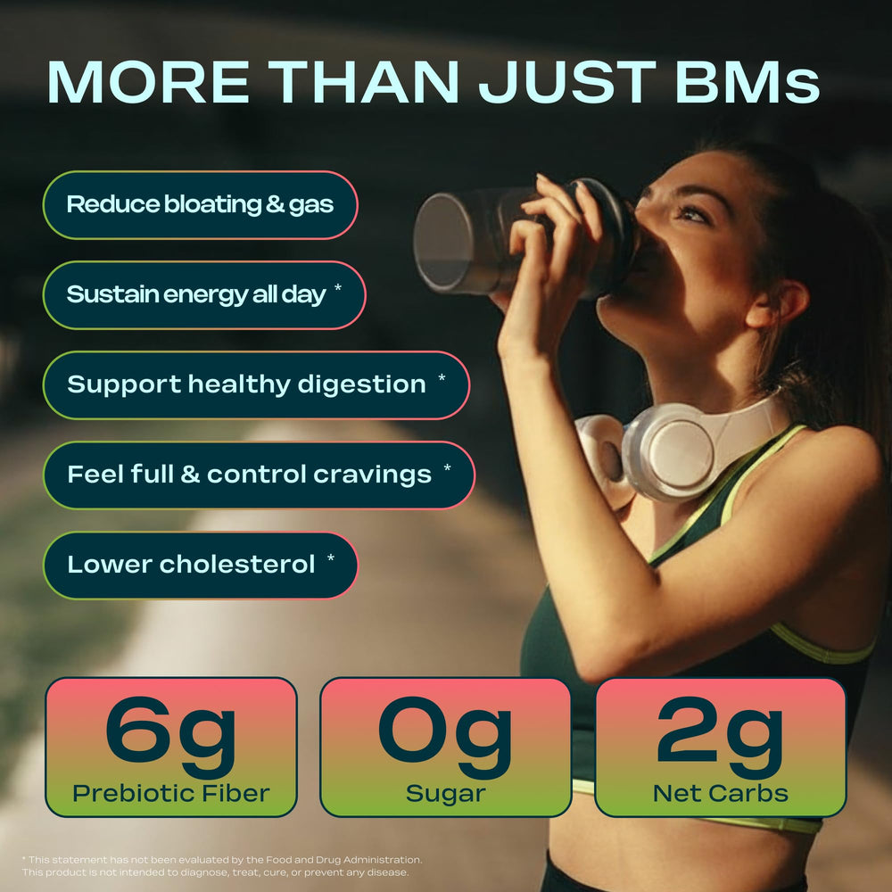 Core Fiber glass of prepared drink suggests regularity and gut health benefits