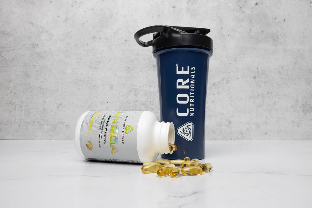 Core Nutritionals Omega High Purity Fish Oil softgels for convenient triglyceride-form omega-3s.