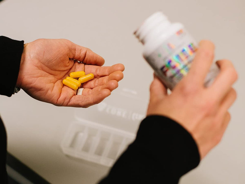 Poise capsules highlighting balanced estrogen and thyroid support