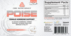 Poise ingredients list includes magnesium, DIM, chasteberry, and iodine