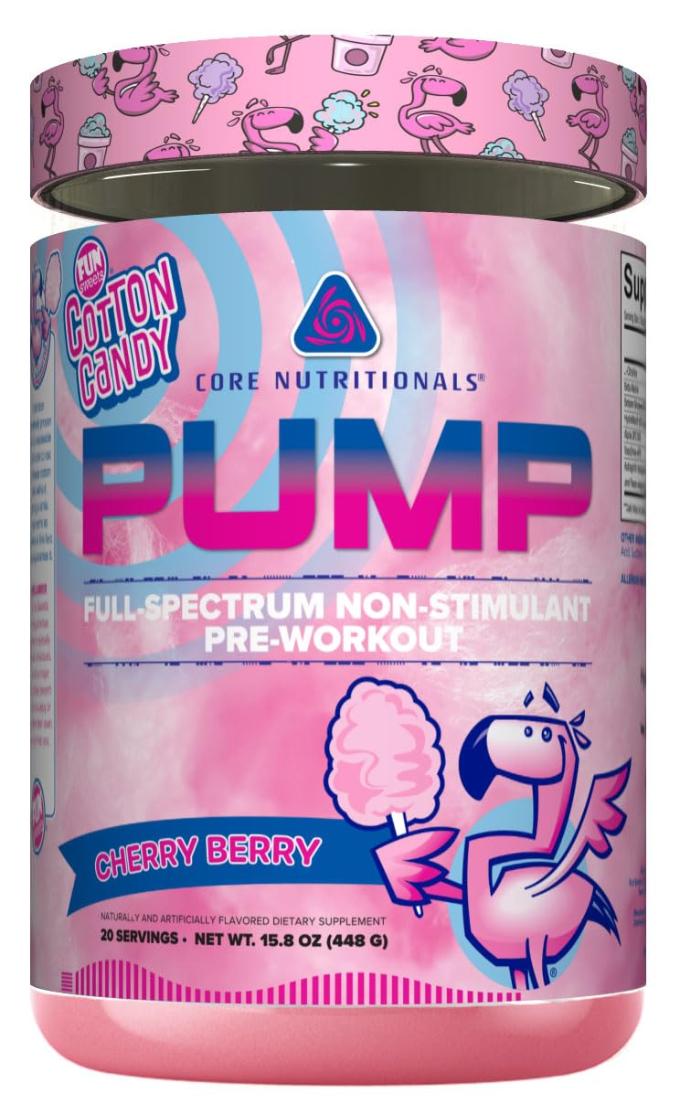 Core Nutritionals Pump bottle, non-stimulant pre-workout for steady workouts